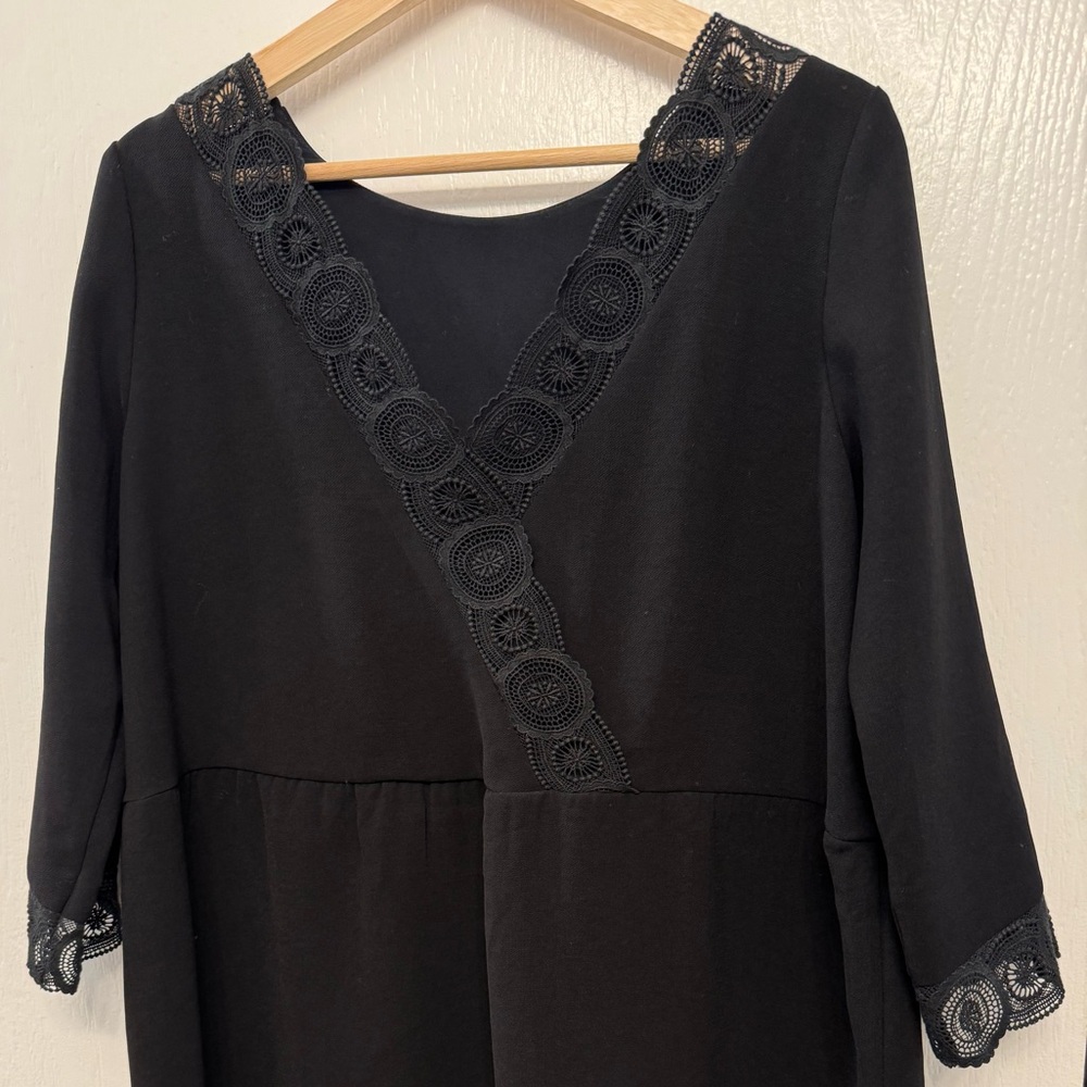 Sézane Black Lace Detail Dress / long top